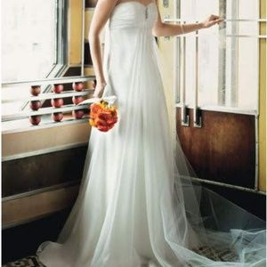 Wedding dress GALINA- Soft Organza A-line with Ruc